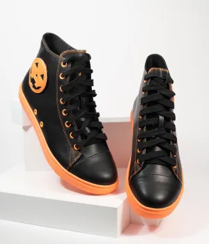 Black & Orange Jack Pumpkin Chelsea High Top Sneakers