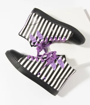 Black & White Stripe Chelsea Deetz High Top Sneakers