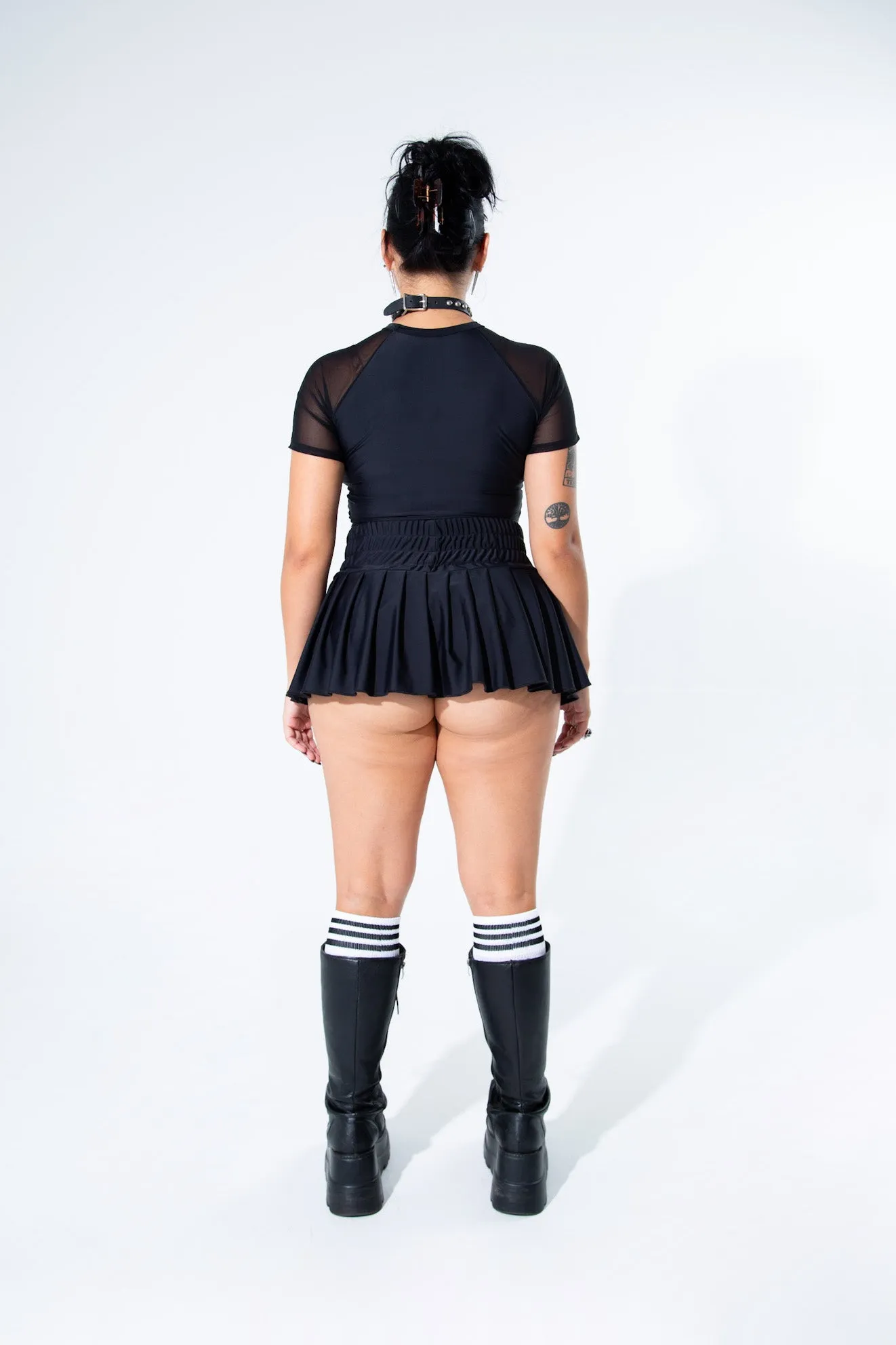 Black Pleated Soccer Logo Skort