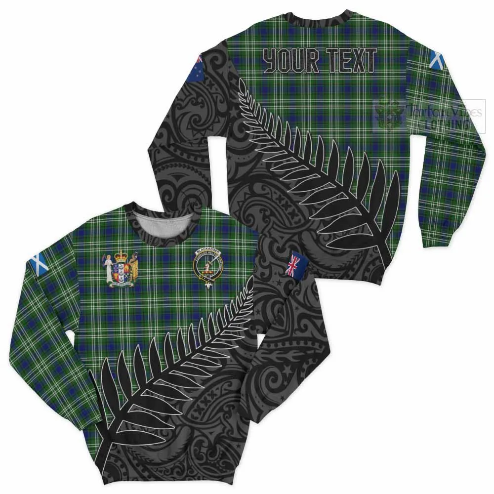 Blackadder Crest Tartan Sweatshirt with New Zealand Silver Fern Half Style