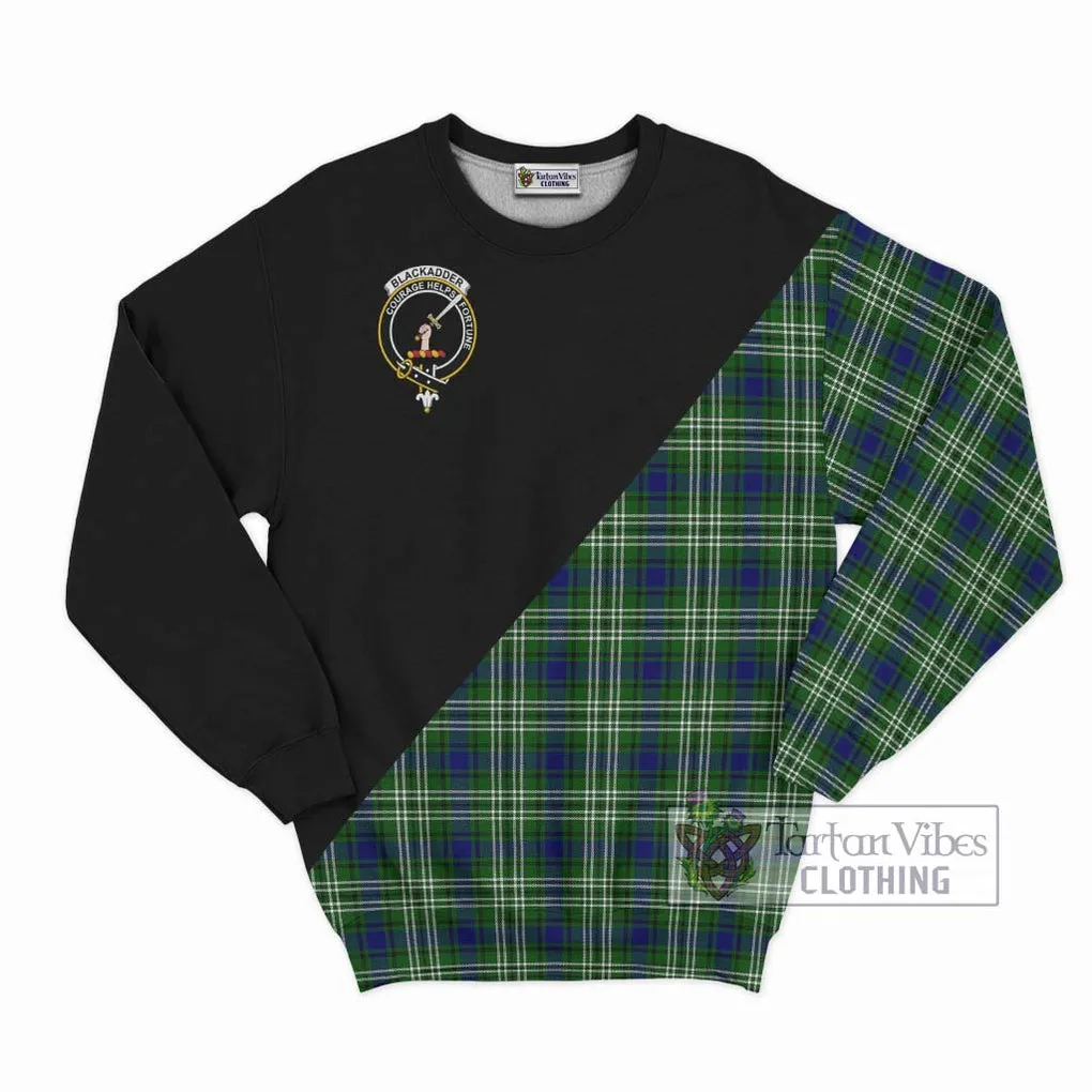 Blackadder Tartan Sweatshirt with Family Crest and Military Logo Style