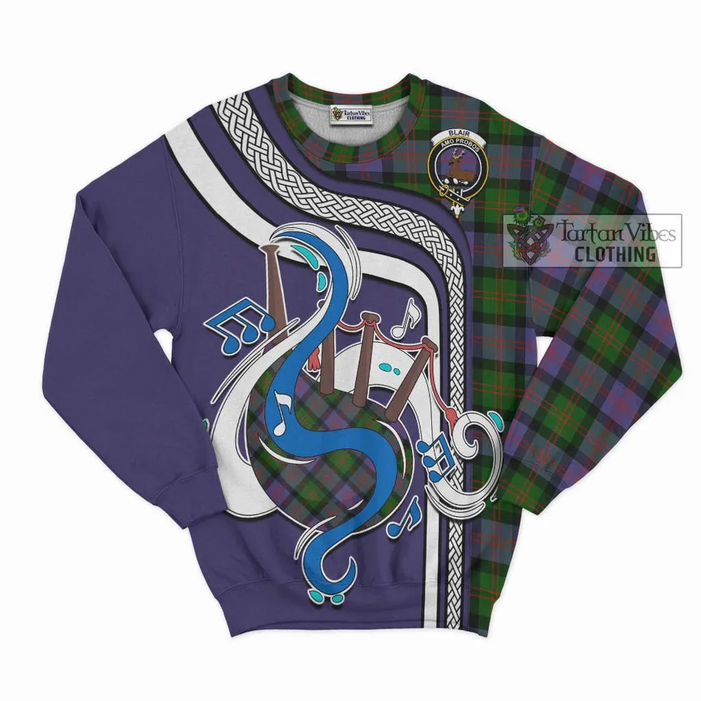 Blair Modern Tartan Sweatshirt with Epic Bagpipe Style