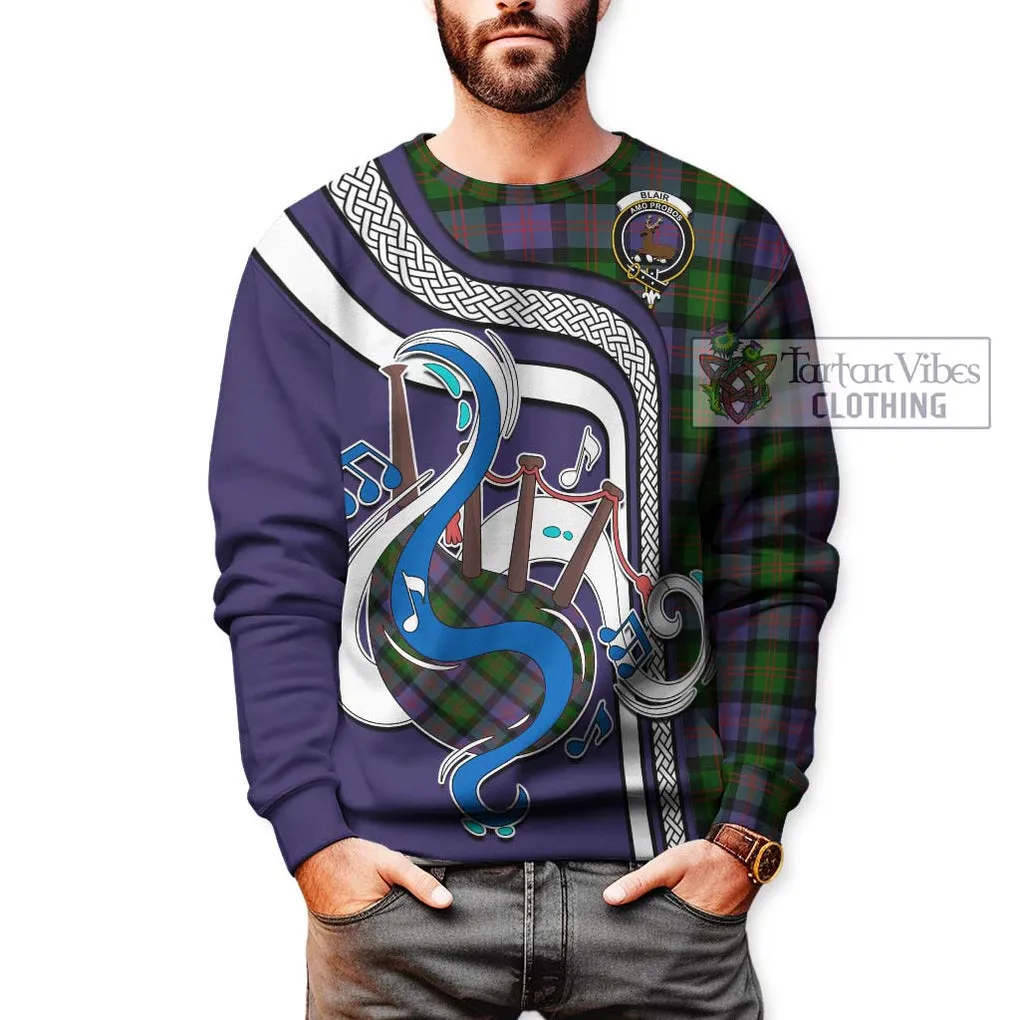 Blair Modern Tartan Sweatshirt with Epic Bagpipe Style