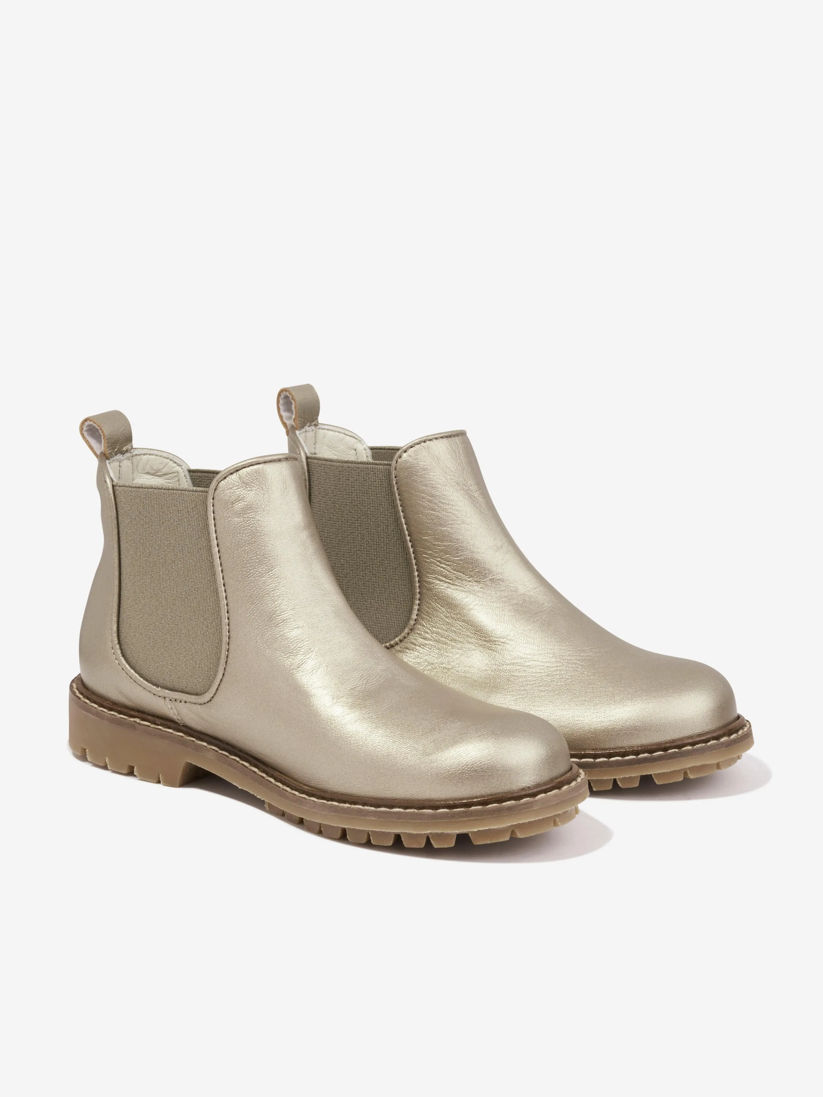 Bonpoint Girls Mathis Leather Boots in Gold