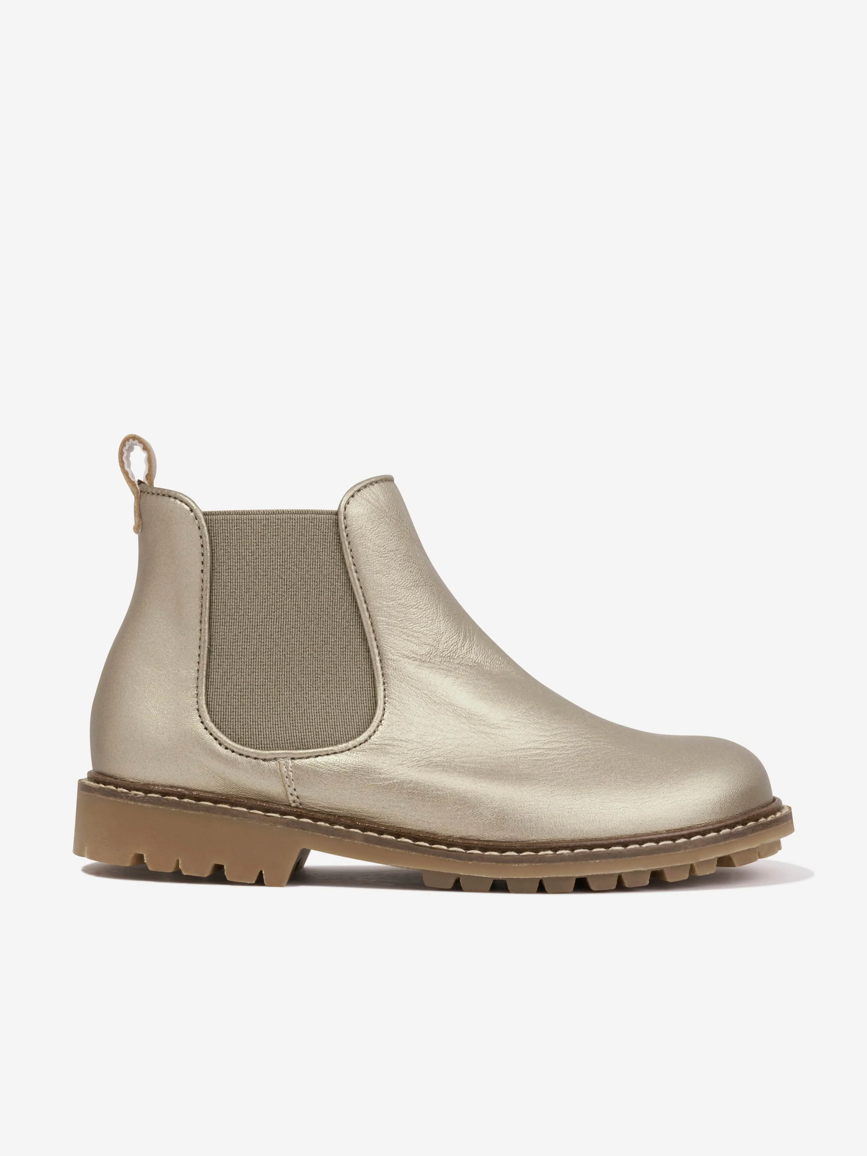 Bonpoint Girls Mathis Leather Boots in Gold