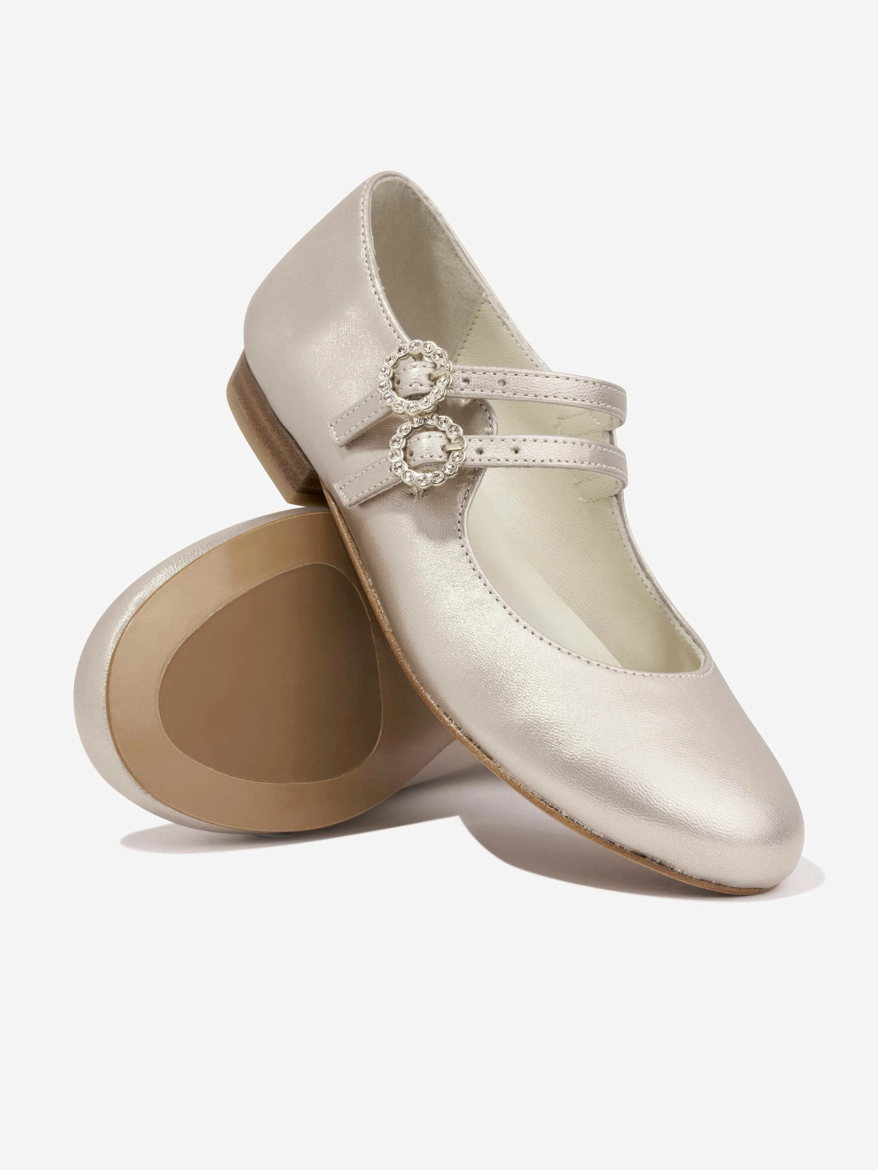 Bonpoint Girls Tam Leather Shoes in Gold