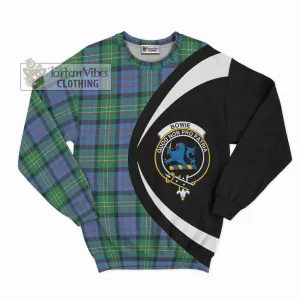 Bowie Ancient Tartan Sweatshirt with Family Crest Circle Style