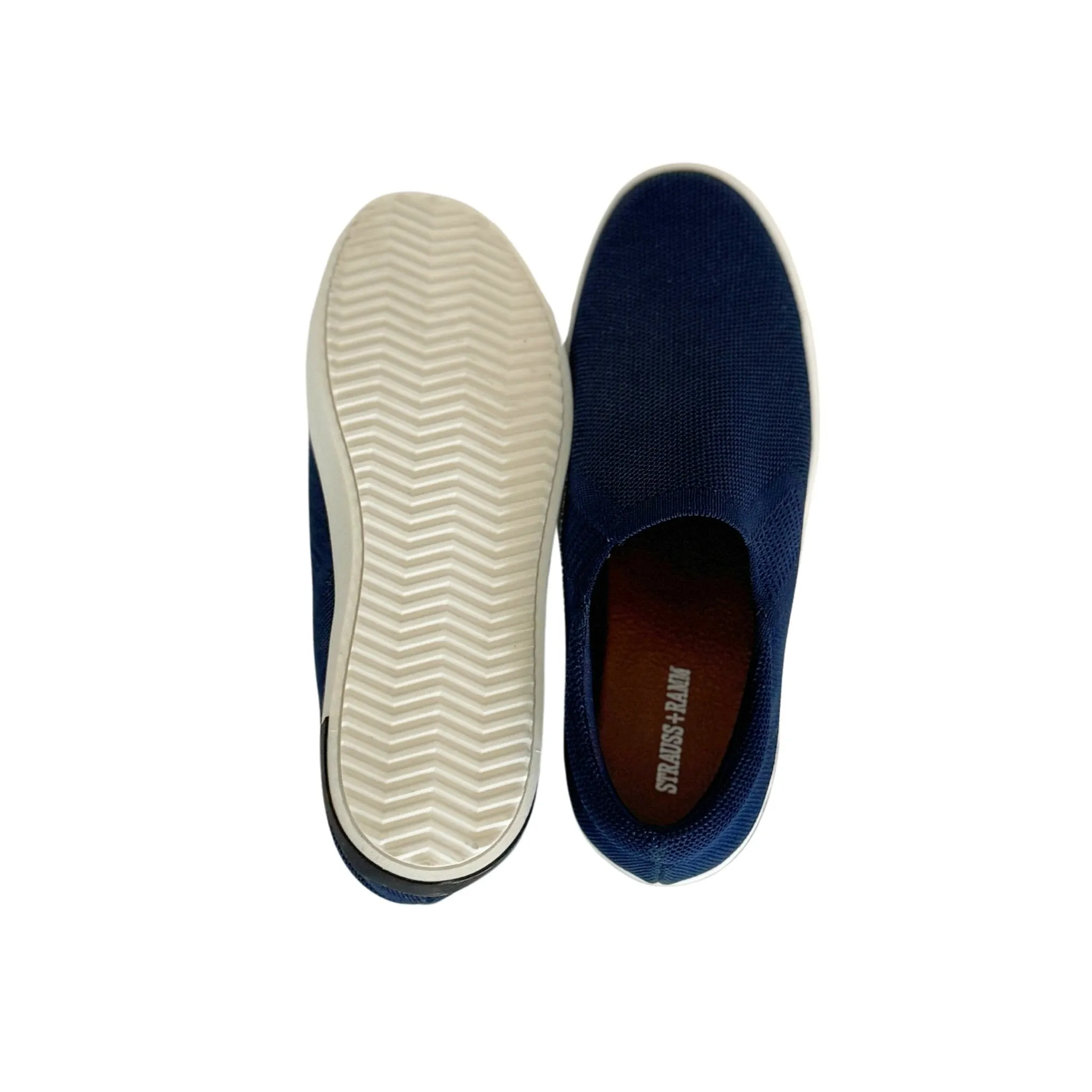 Boys Navy Knit Slip Ons