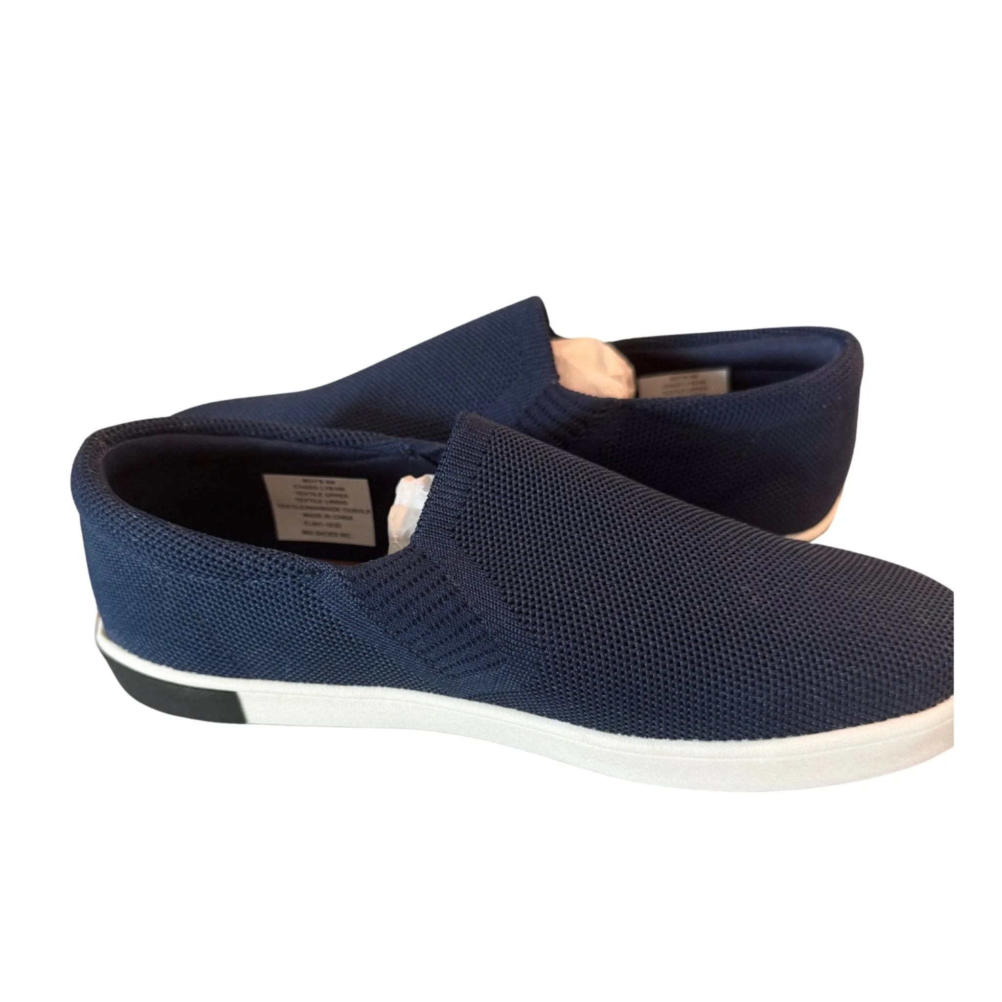 Boys Navy Knit Slip Ons