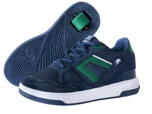 Breezy Rollers Shoes With Wheels - Hero - Navy / Green - UK:5J EU:38 US:6.5 - OUTLET