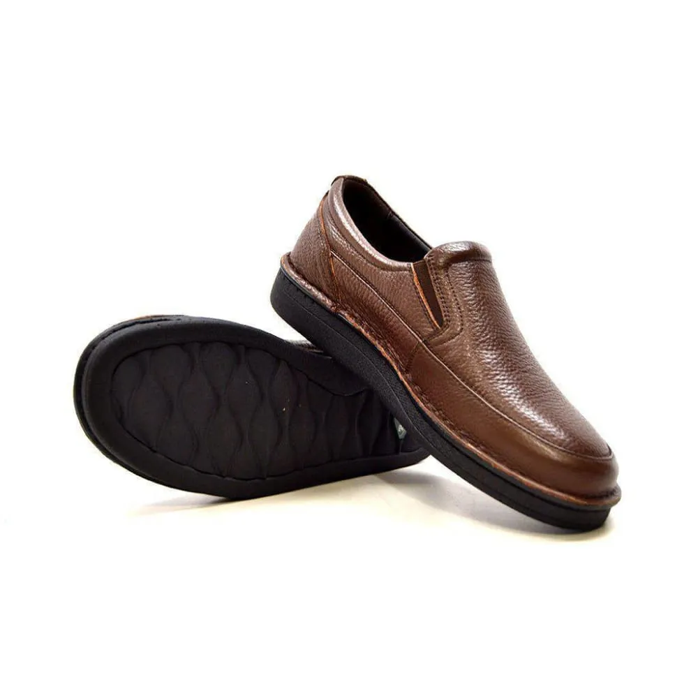 British Walkers Nottingham Men's Black and Brown Leather Casual Slip On Shoes