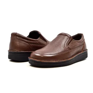 British Walkers Nottingham Men's Black and Brown Leather Casual Slip On Shoes