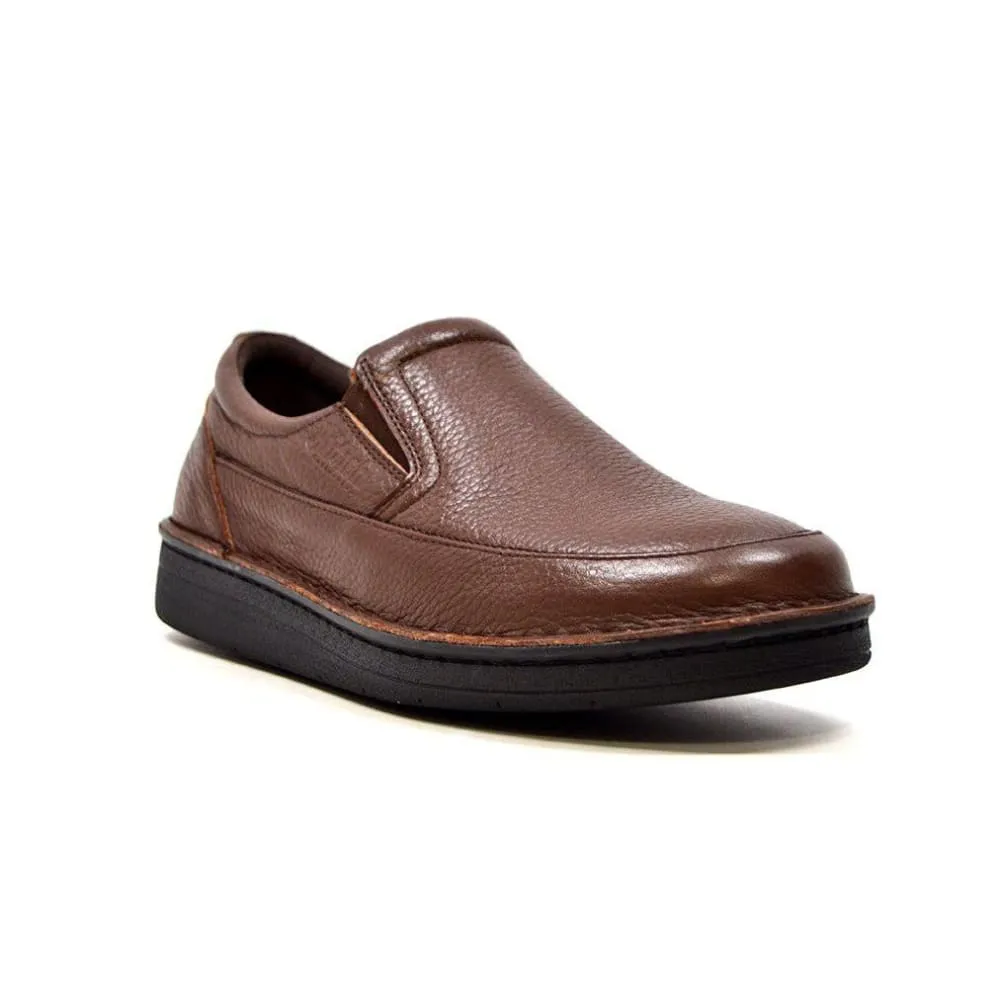 British Walkers Nottingham Men's Black and Brown Leather Casual Slip On Shoes