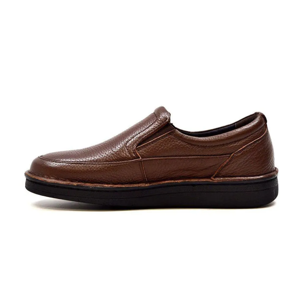 British Walkers Nottingham Men's Black and Brown Leather Casual Slip On Shoes