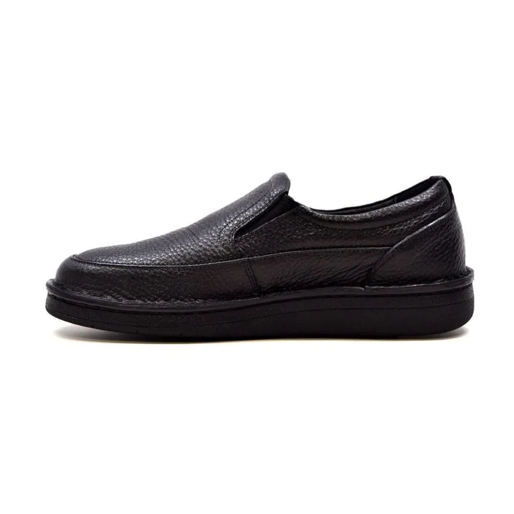 British Walkers Nottingham Men's Black and Brown Leather Casual Slip On Shoes