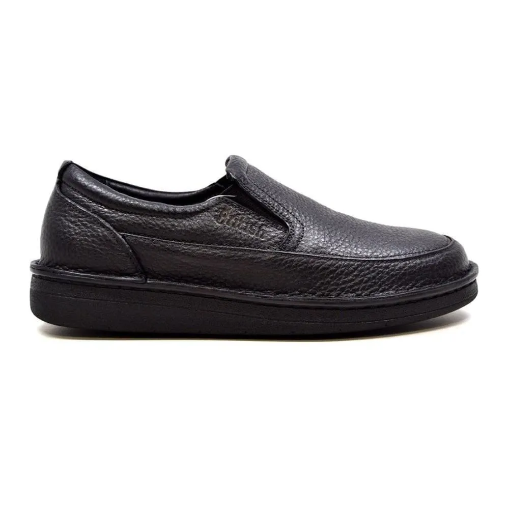 British Walkers Nottingham Men's Black and Brown Leather Casual Slip On Shoes