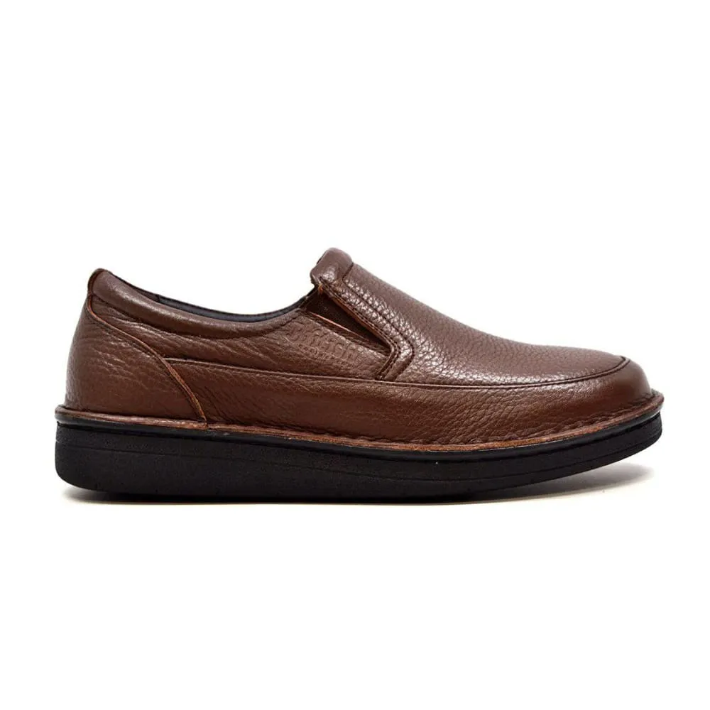 British Walkers Nottingham Men's Black and Brown Leather Casual Slip On Shoes