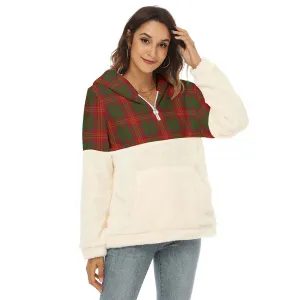 Burns Tartan Women's Borg Fleece Hoodie With Half Zip