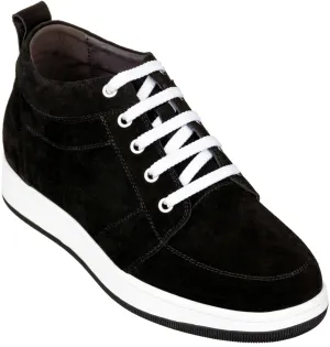 CALTO - K4125770 - 2.8 Inches Taller (Black) - Lace-Up Elevator Sneakers