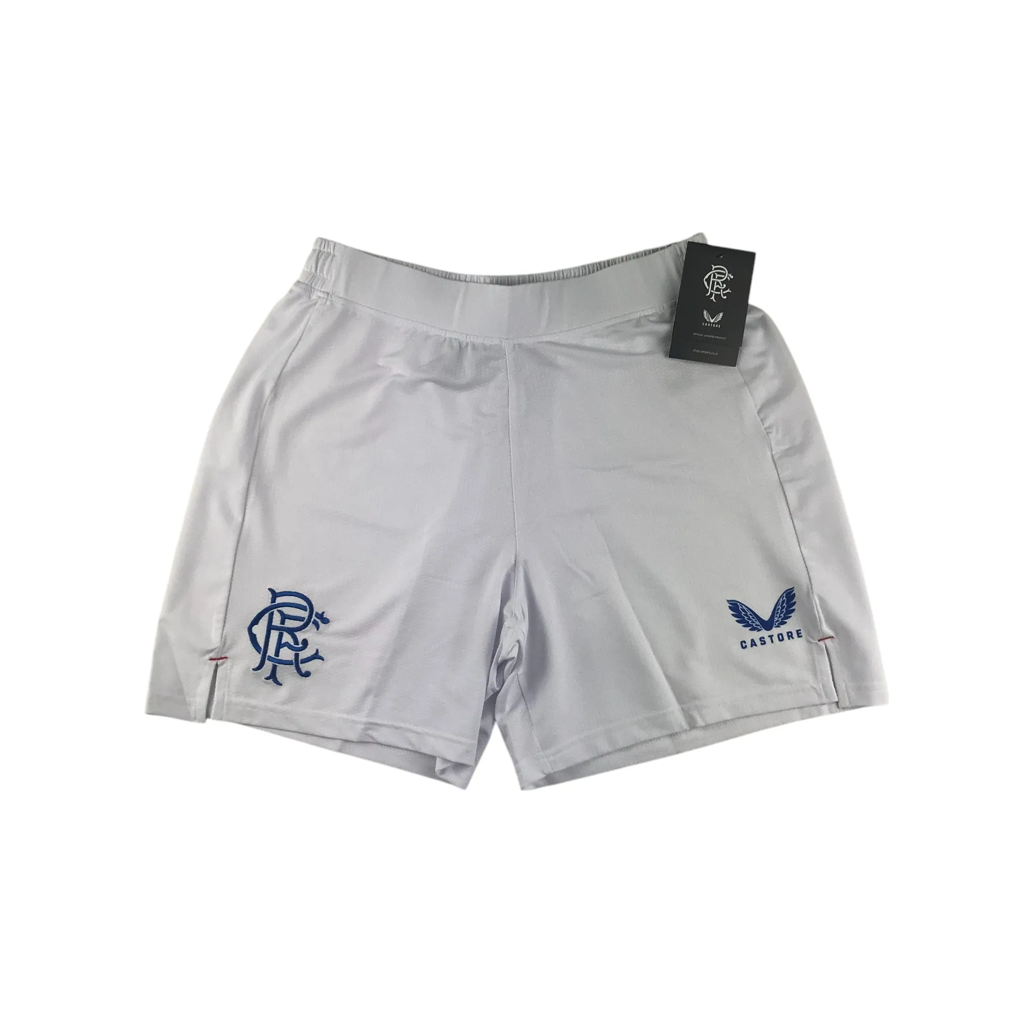 Castore Rangers FC PRO third goalkeeper shorts women size UK 10 white with elasticated waistband