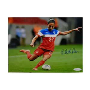 Christen Press Autographed 8 x 10 Kicking (JSA) Soccer