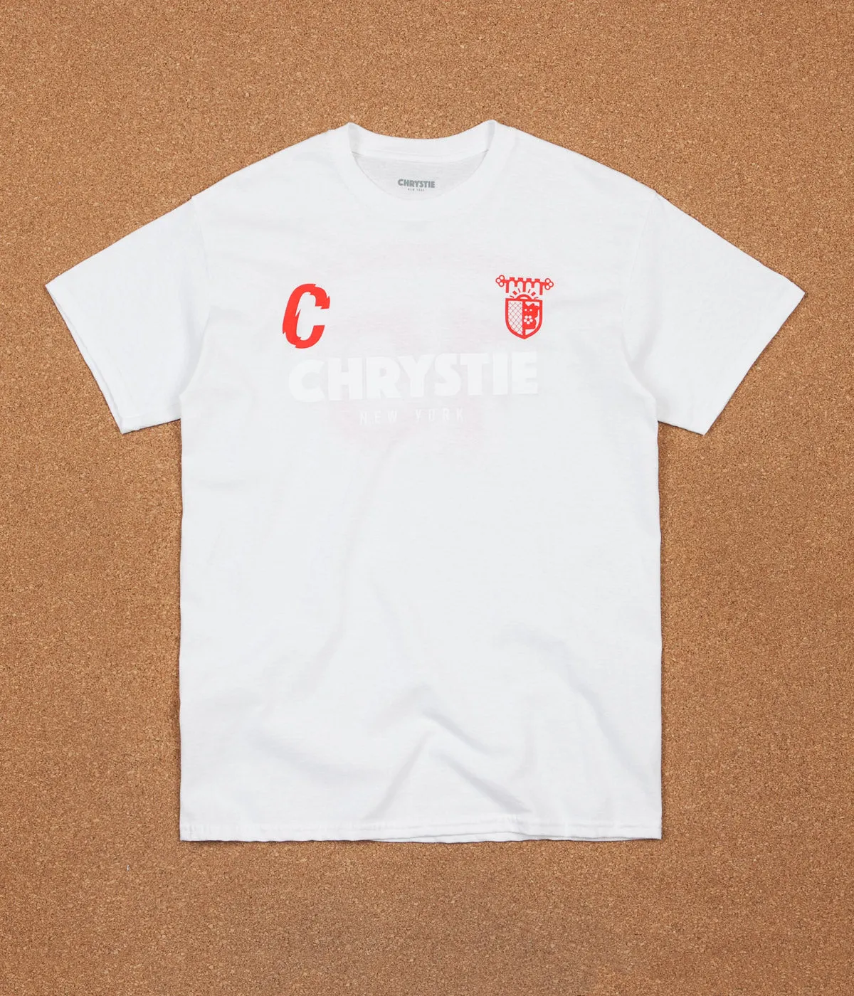 Chrystie NYC x Chinatown Soccer Club T-Shirt - White / Red