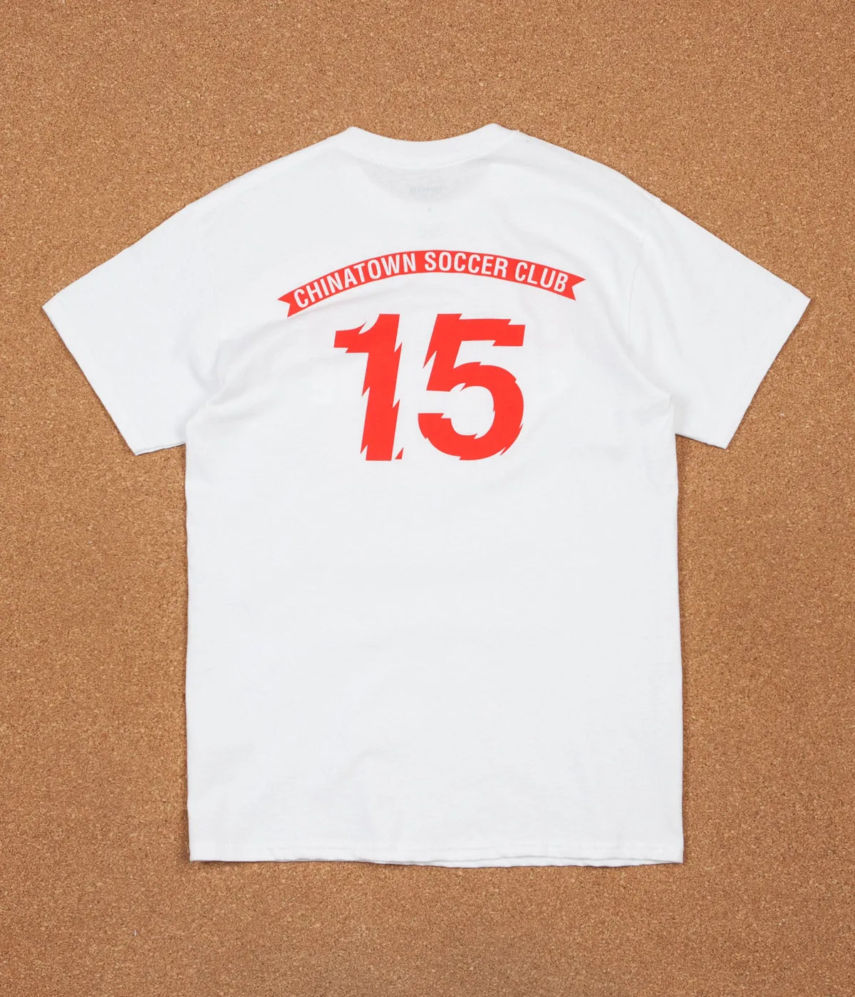 Chrystie NYC x Chinatown Soccer Club T-Shirt - White / Red