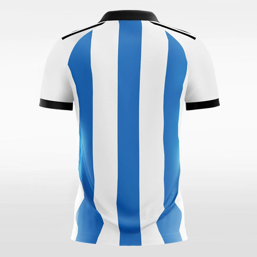 Classic Stripe - Custom Kids Soccer Jerseys Design Blue White