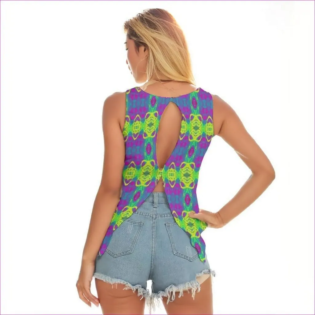 Club Lights Womens Back Hollow Yoga Top