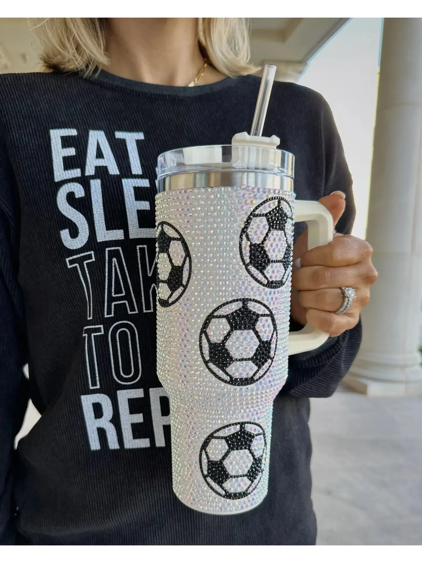 Crystal Soccer "Blinged Out" 40oz. Tumbler