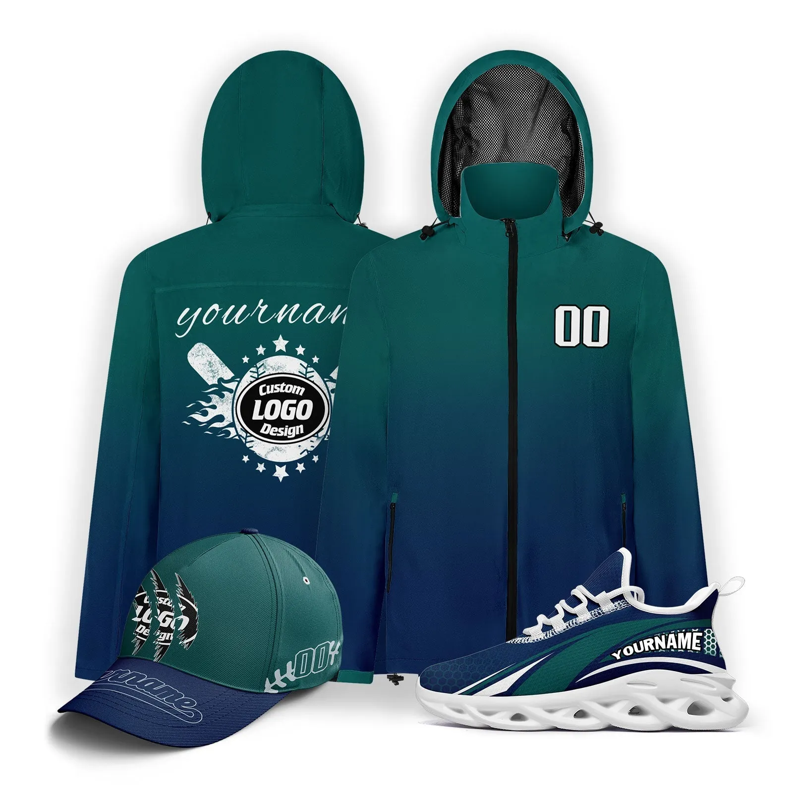 Custom Baseball Outerwear Hat and Shoes Combo Offer Personalized Combo ZH-E025023-25