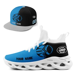 Custom Blue Black North Carolina MaxSoul Shoes and Hat Combo Offer Personalized Combo ZH-D028017-3