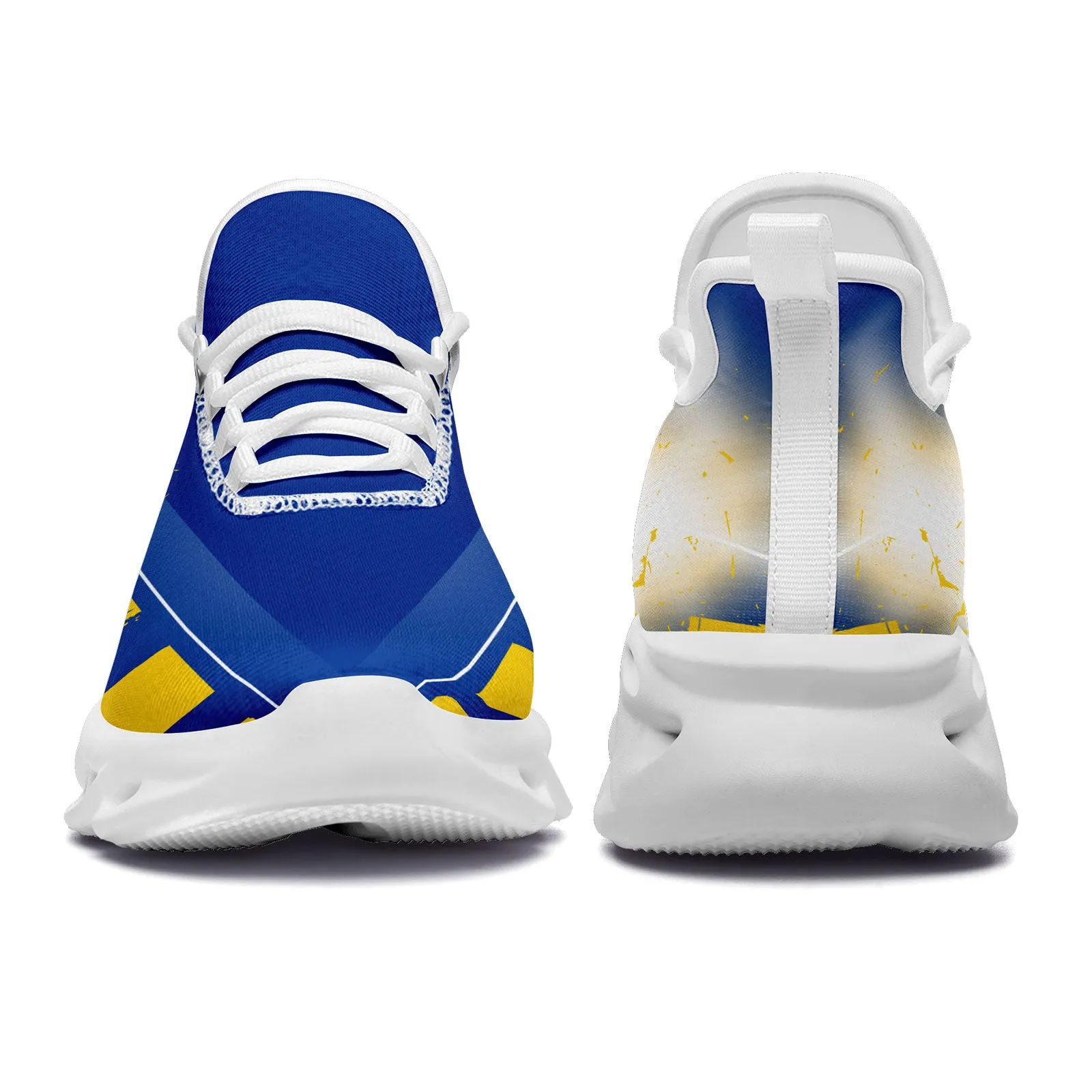 Custom Blue Yellow Los Angeles MaxSoul Shoes and Hat Combo Offer Personalized Combo ZH-D020264-15