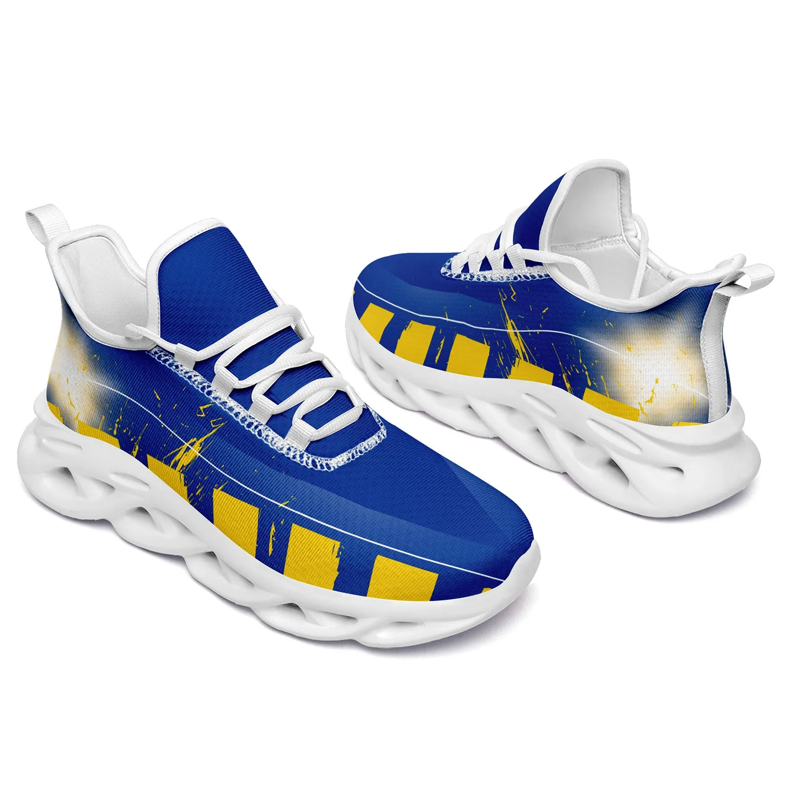 Custom Blue Yellow Los Angeles MaxSoul Shoes and Hat Combo Offer Personalized Combo ZH-D020264-15