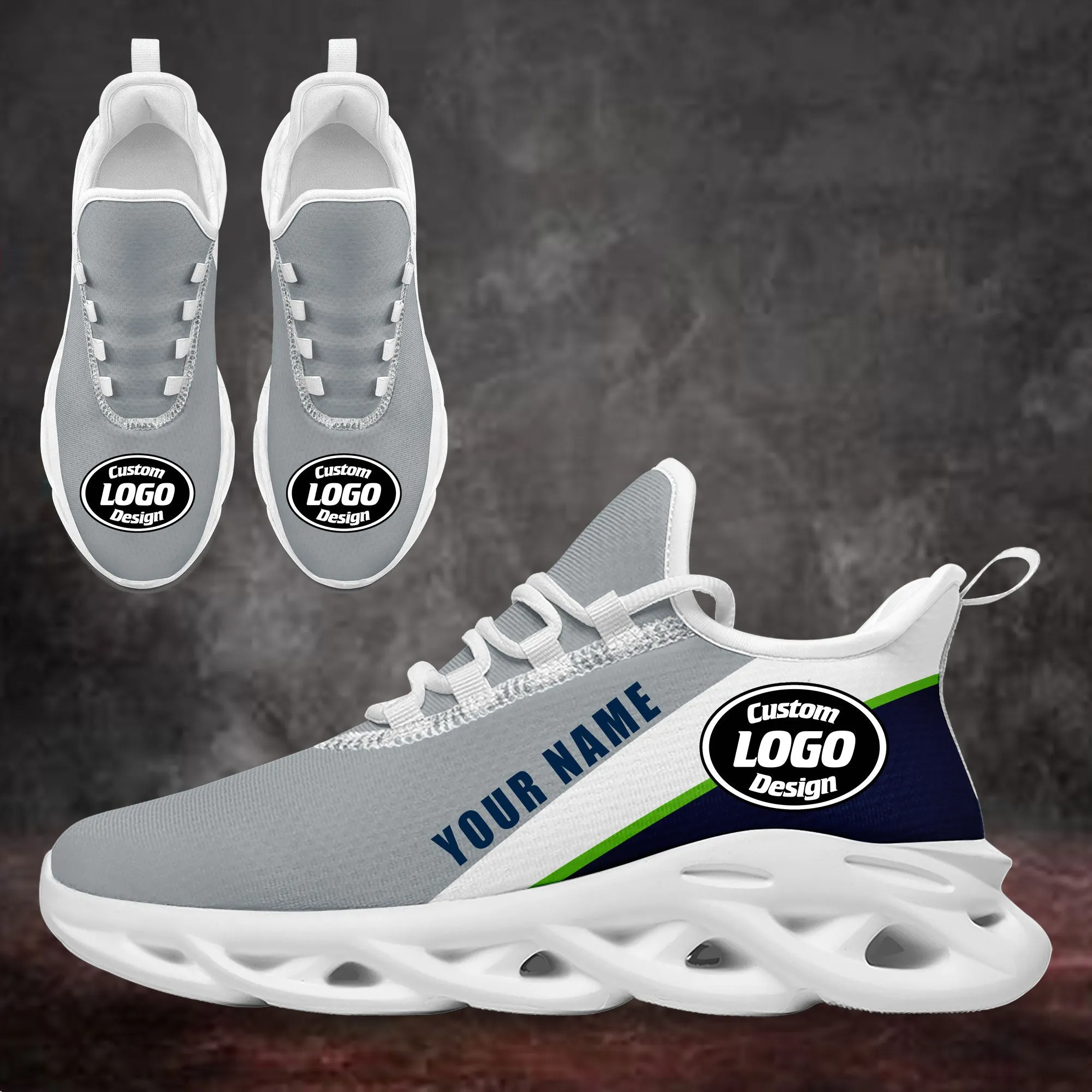 Custom Grey Blue Jersey MaxSoul Shoes and Hat Combo Offer Personalized ZH-bd0b007e-ac