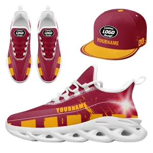 Custom Red Yellow Arizona MaxSoul Shoes and Hat Combo Offer Personalized Combo ZH-D020264-1