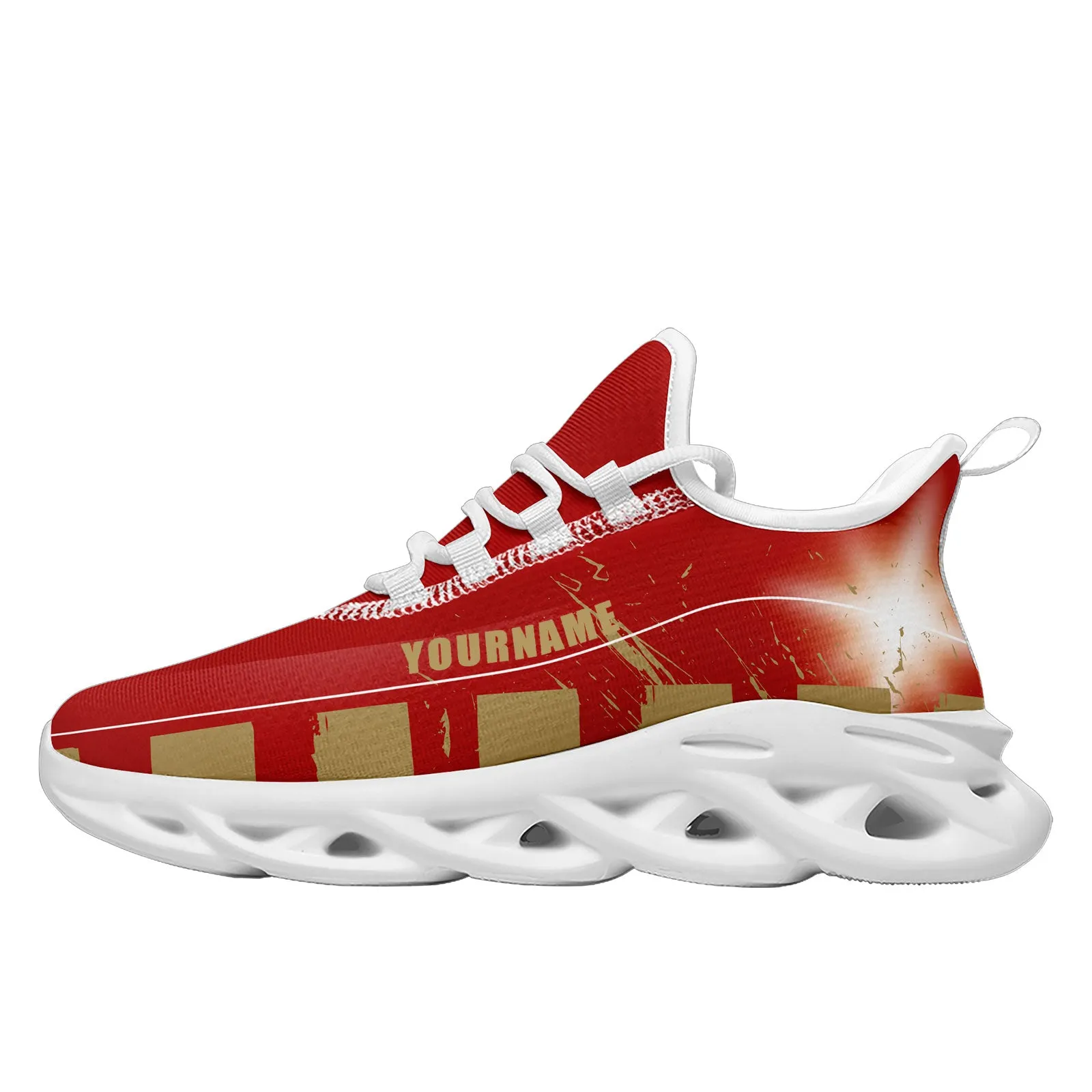 Custom Red Yellow San Francisco Maxsoul Shoes Personalized Sneaker FN003-D020260-25