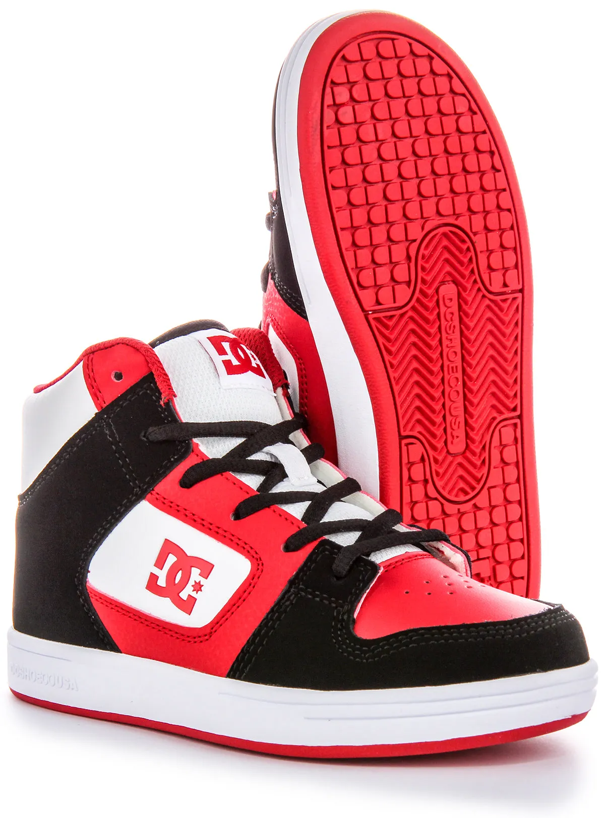 Dc Shoes Manteca 4 Hi In White Black Red For Youth