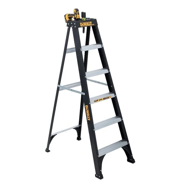 DeWALT by Louisville DXL3110 Series DXL3110-08 Step Ladder, 8 ft H, Type I Duty Rating, Fiberglass, 250 lb