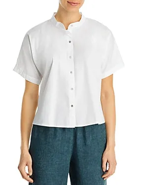 Eileen Fisher Mandarin Collar Shirt, Size XL