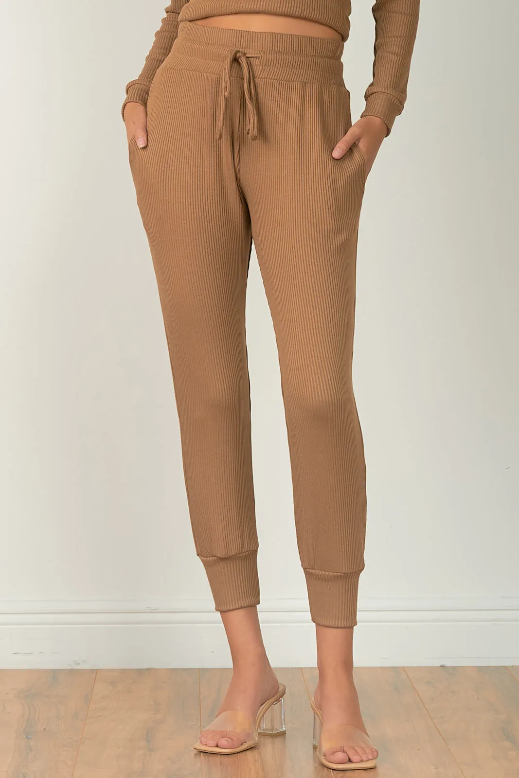 Elan Thin Ribbed Jogger Pants