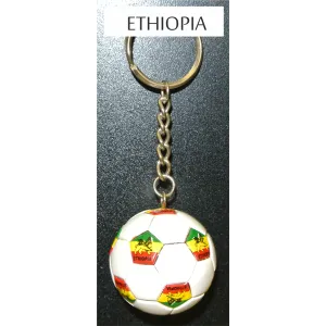 Ethiopia Soccer Ball Metal Key Chain