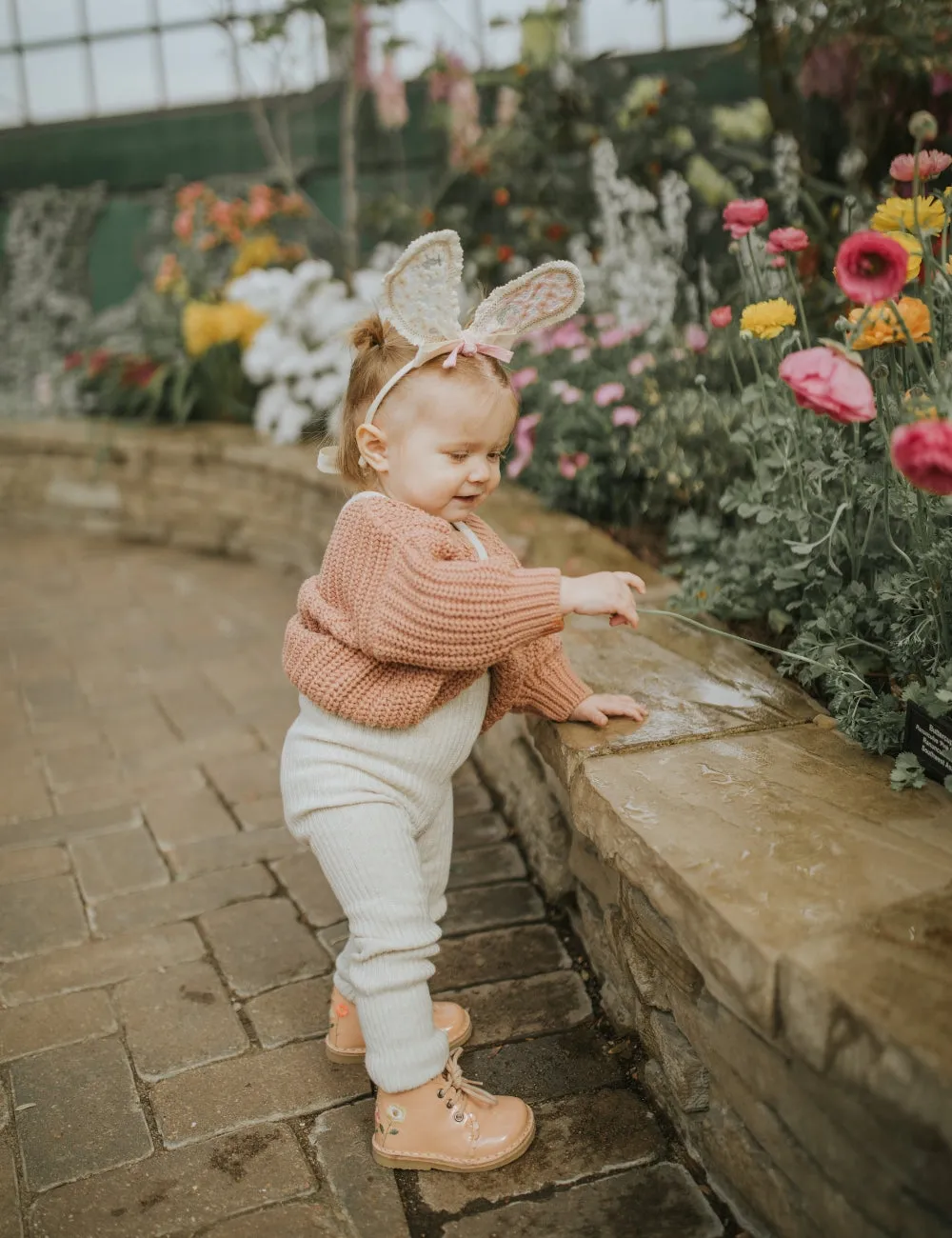 Flower Pop Scallop Boot - Blush