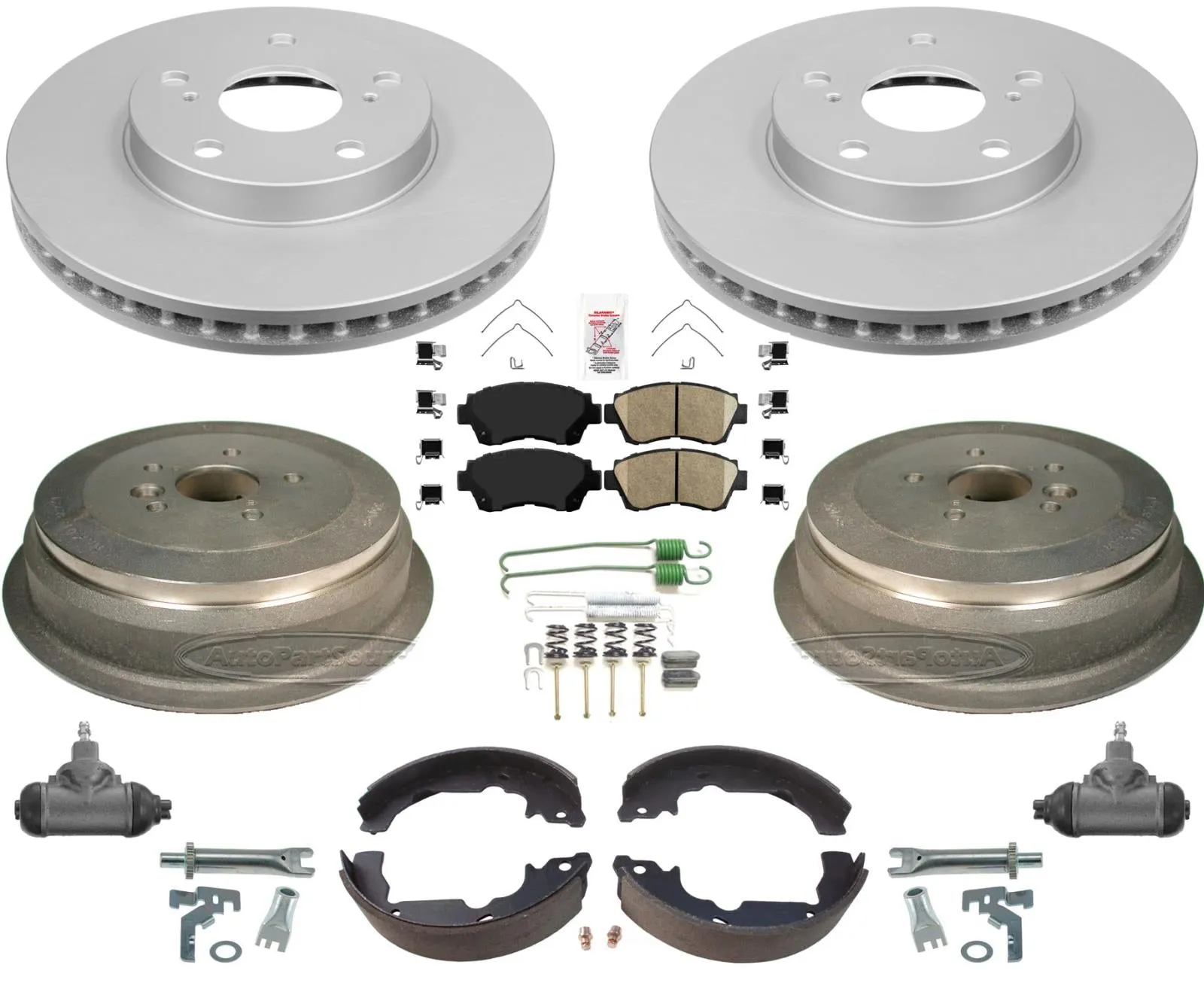 Front Coated Rotors Brake Pads Drums Brake Shoes & Hardware For Sienna 1998-03