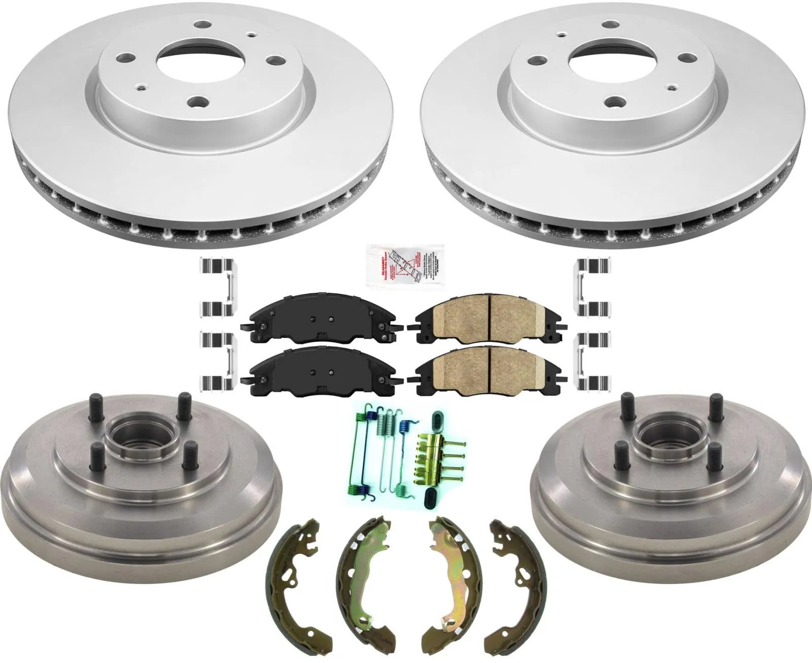 Front Disc Brake Rotors Ceramic Pads Drums Bearings Shoes For Focus 09-11 2.0L