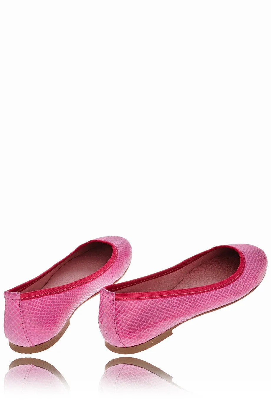 FUCHSIA Snake Leather Ballerinas