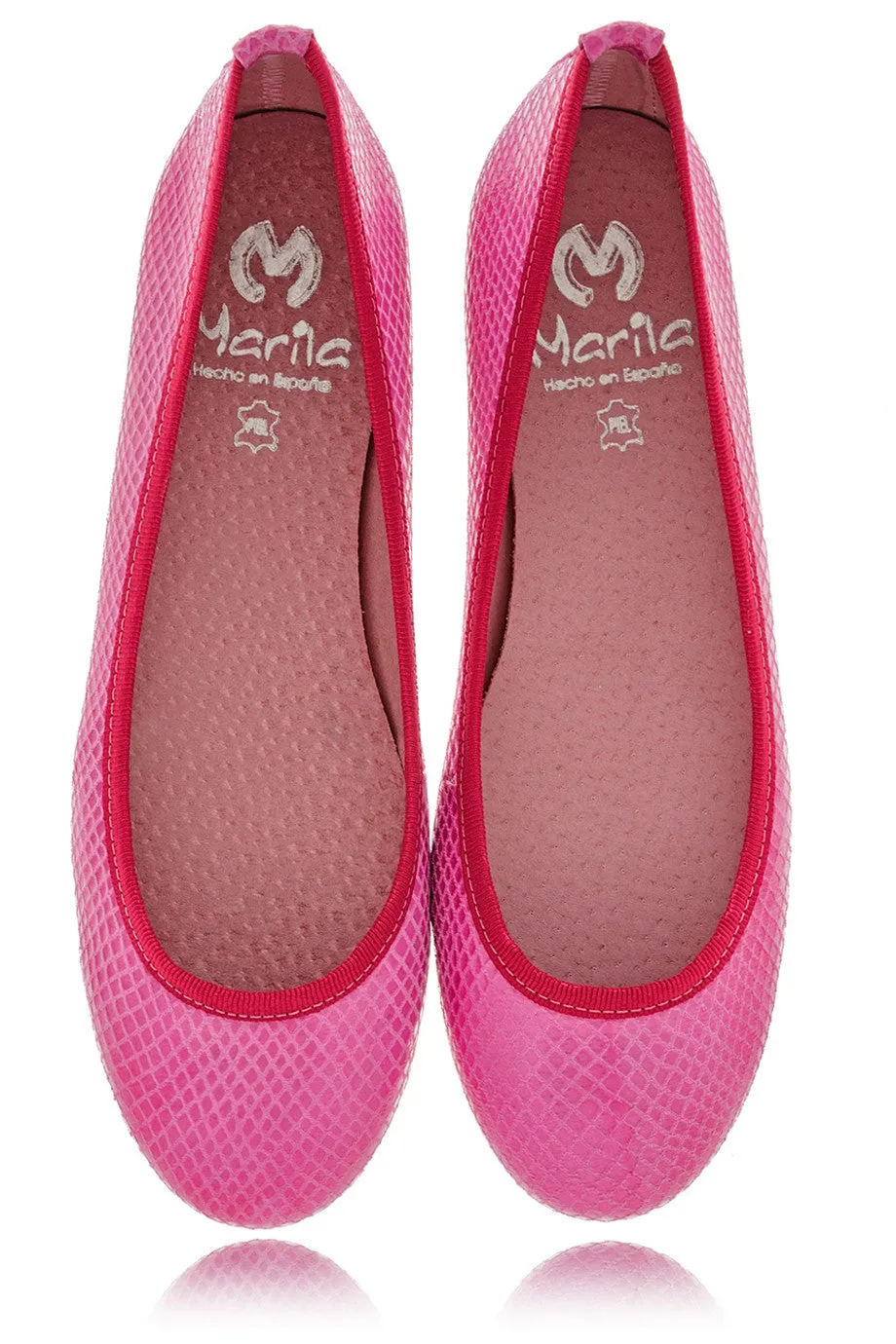 FUCHSIA Snake Leather Ballerinas