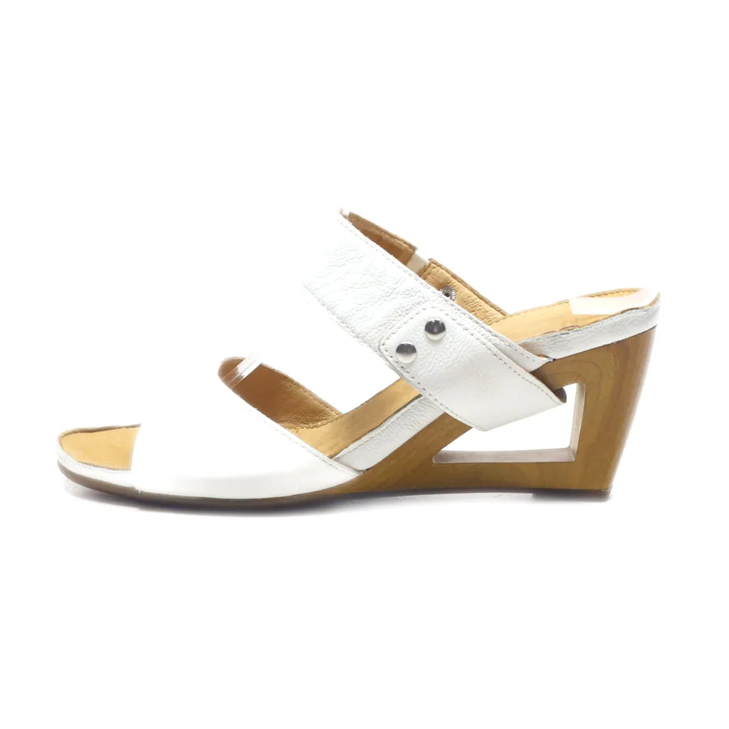 Gabor Wedge Shoes Leather White Colour For Women