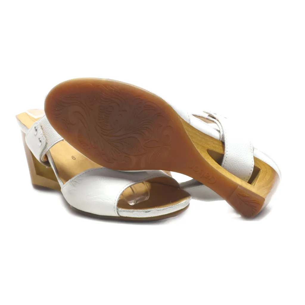 Gabor Wedge Shoes Leather White Colour For Women