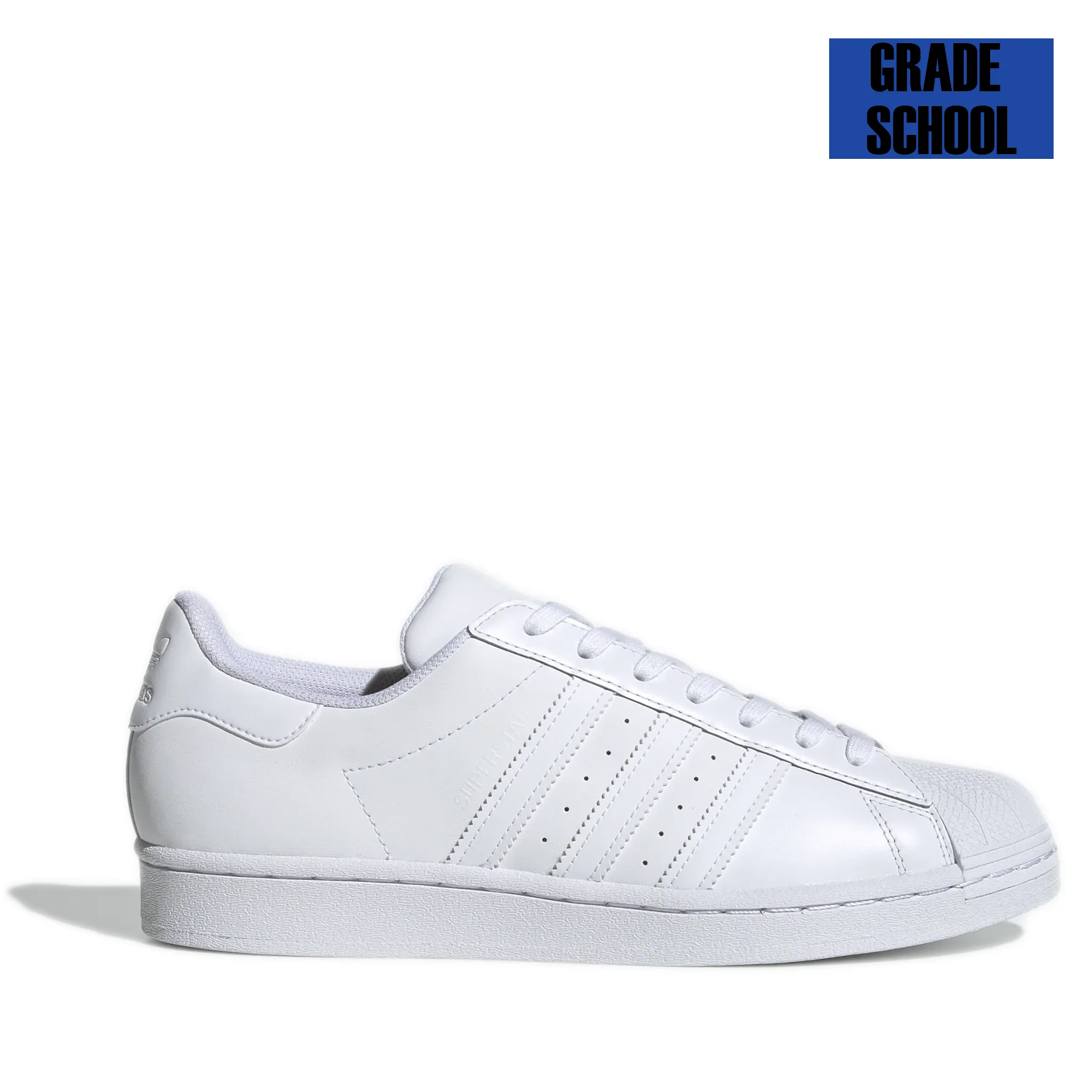 Grade School Adidas Superstar J Shoes - White